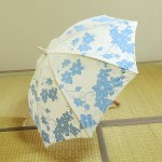 淡い配色が上品な和風日傘　百花涼藍　－蔦蔓－☆